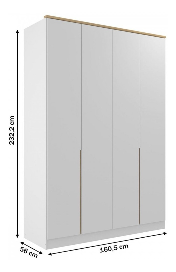 Guarda-Roupa 4 Portas 2 Gavetas Logan Mambel Majen 4