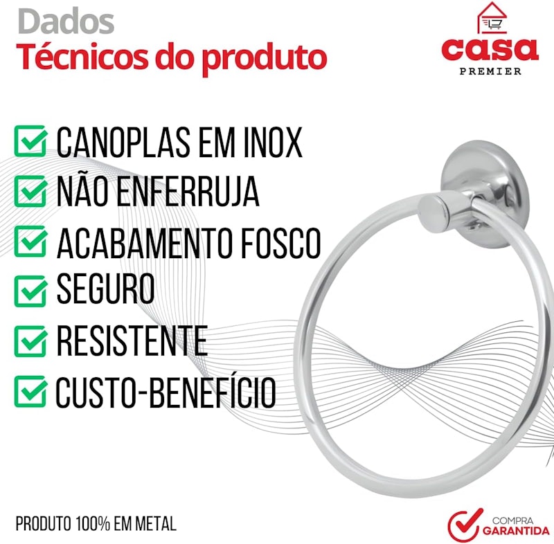 Porta-Toalha de Rosto Argola Stander 5