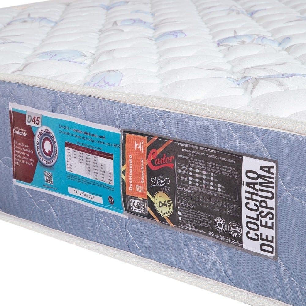 Colchão Castor Solteiro Sleep Max Double Face D45 88x188x18cm 5