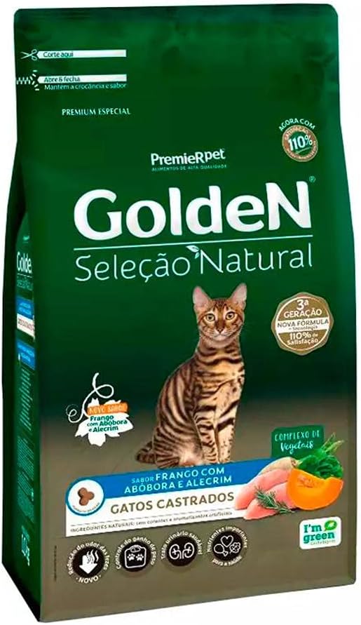 GoldeN Seleção Natural Gatos Castrados Frango com Abóbora & Alecrim 1