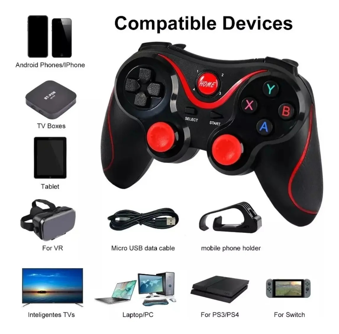Controle Joystick Bluetooth Celular para Android IOS PC 3
