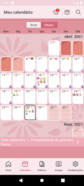 WomanLog Calendário Menstrual 3