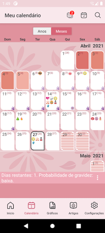 WomanLog Calendário Menstrual 3