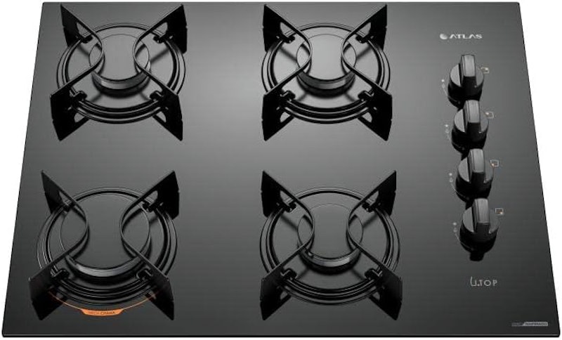 Cooktop 4 Bocas Preto com Mesa de Vidro Atlas U Top Bivolt 1