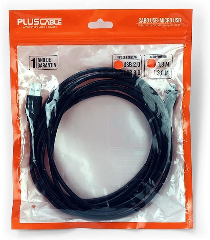 Cabo USB para Micro-USB 1,8 m Pluscable 4