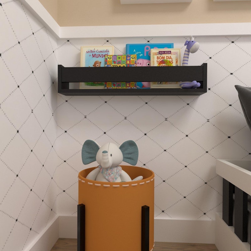 Prateleira Infantil de Livros e Decoração Preto 4