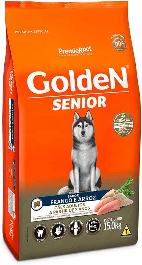 Ração GoldeN Formula Cães Seniores Frango e Arroz 1