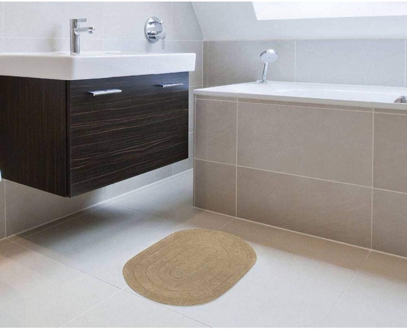 Tapete Banheiro Antiderrapante Allegro Oval Linen 3