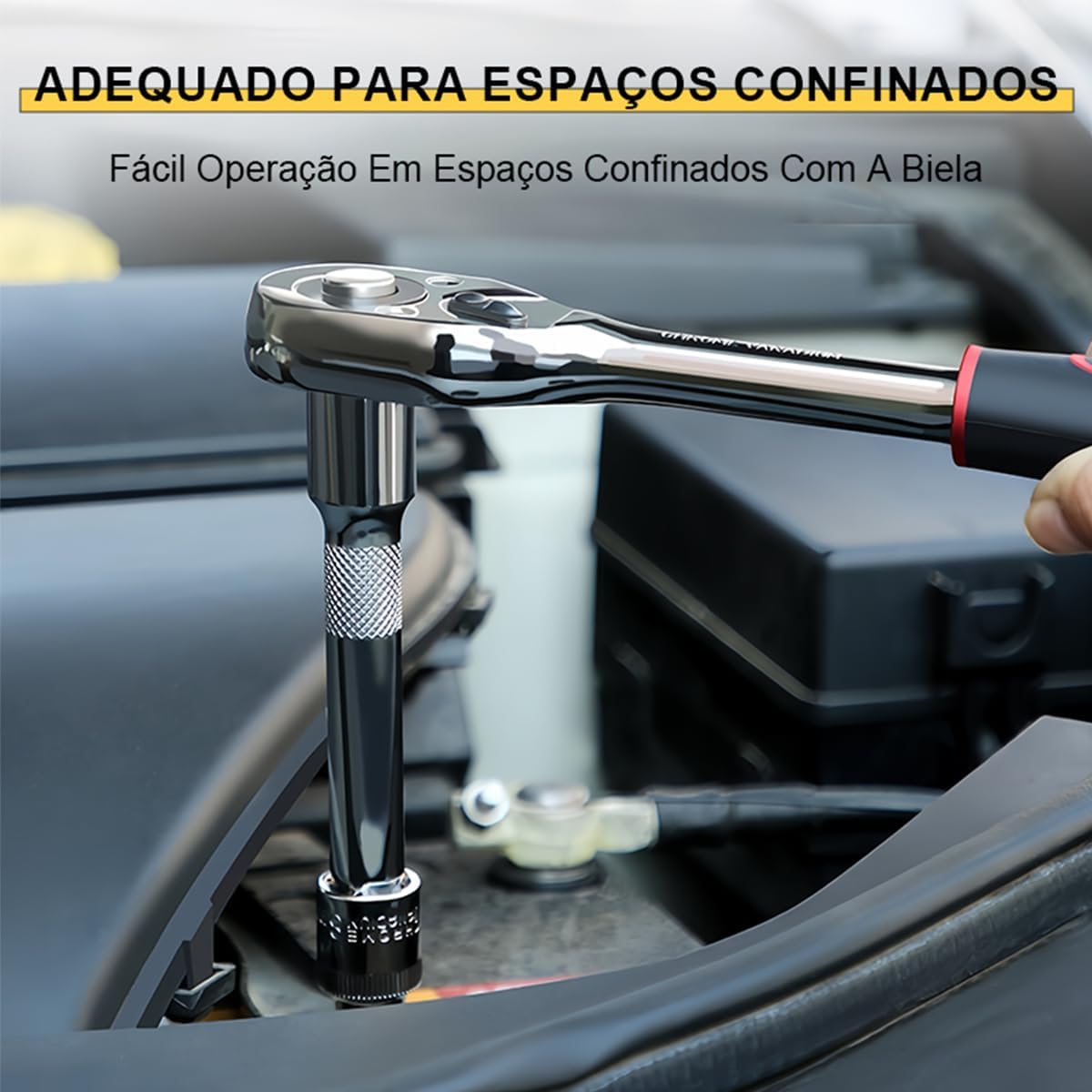 Jogo de Soquetes 12 Peças 1/2" com Catraca 72 Dentes Extensor 125 mm 4