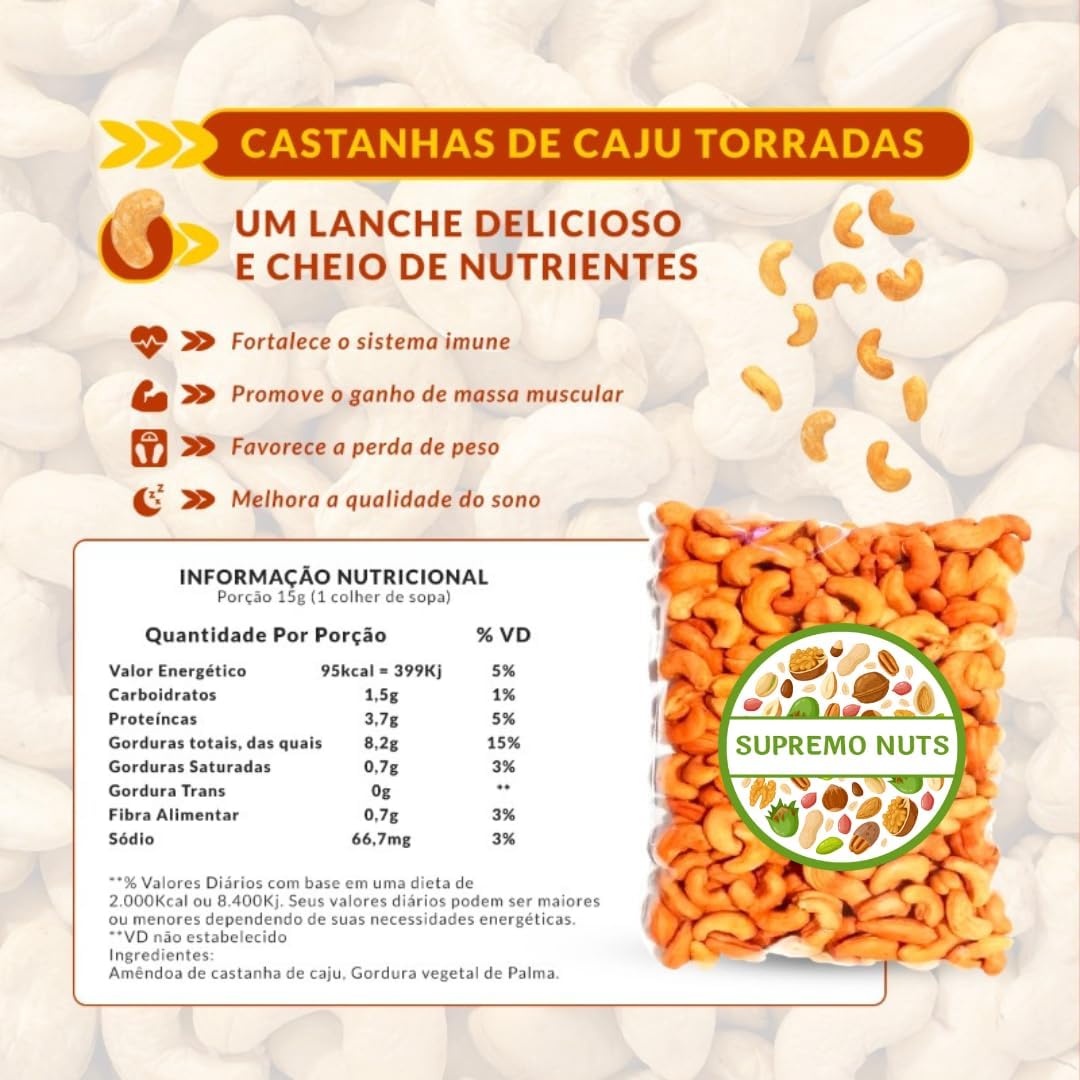 Castanha de Caju Inteira Torrada Salgada 3