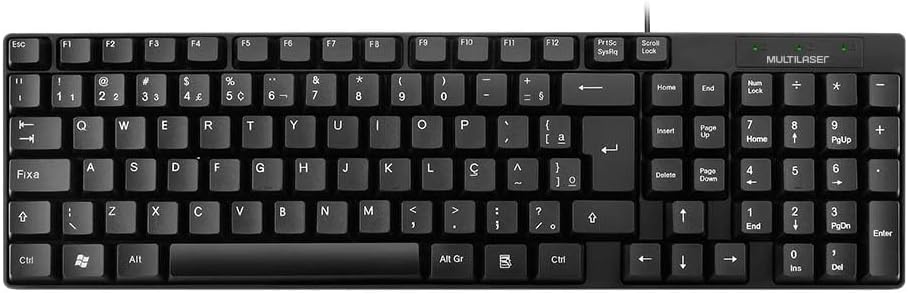 Teclado com Fio Multilaser Compacto Conexão USB 2