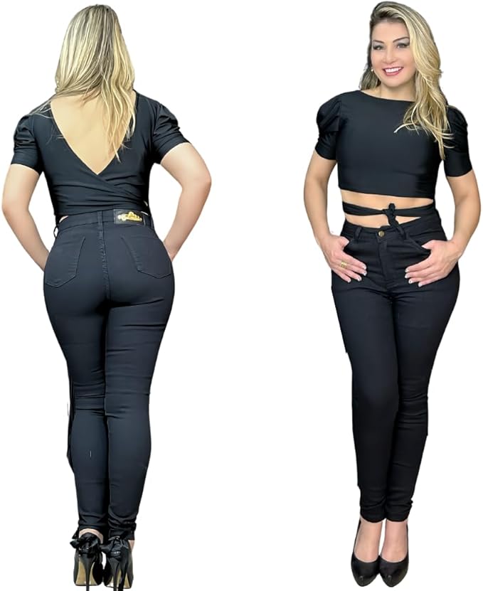 Calça Jeans Preta Feminina Super Lycra 3