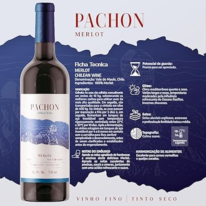 Vinho Chileno Pachon Merlot 2