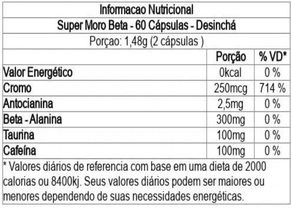 Moro Beta - Beta-Alanina, Laranja Moro e Cafeína (60 Cápsulas) 2