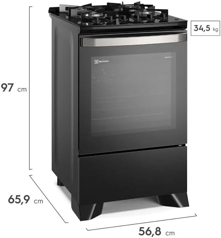 Fogão 4 Bocas Electrolux Preto Experience 2