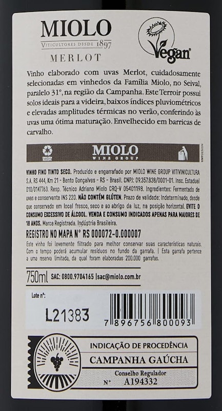 Vinho Miolo Reserva Merlot 3