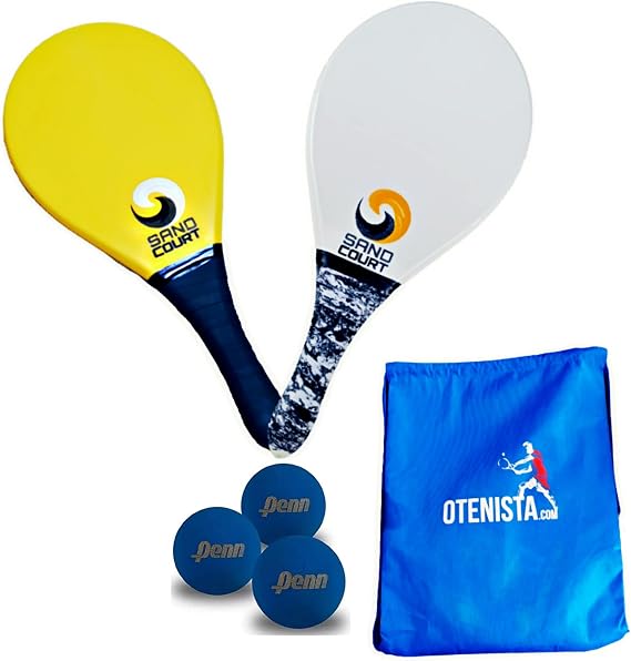 Kit 2 Raquetes de Frescobol Polímero + 3 Bolas 3