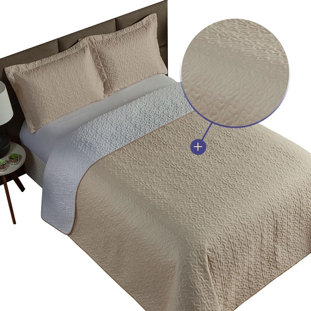 Cobre Leito Clara Dupla Face Cama Casal Queen Matelado 3