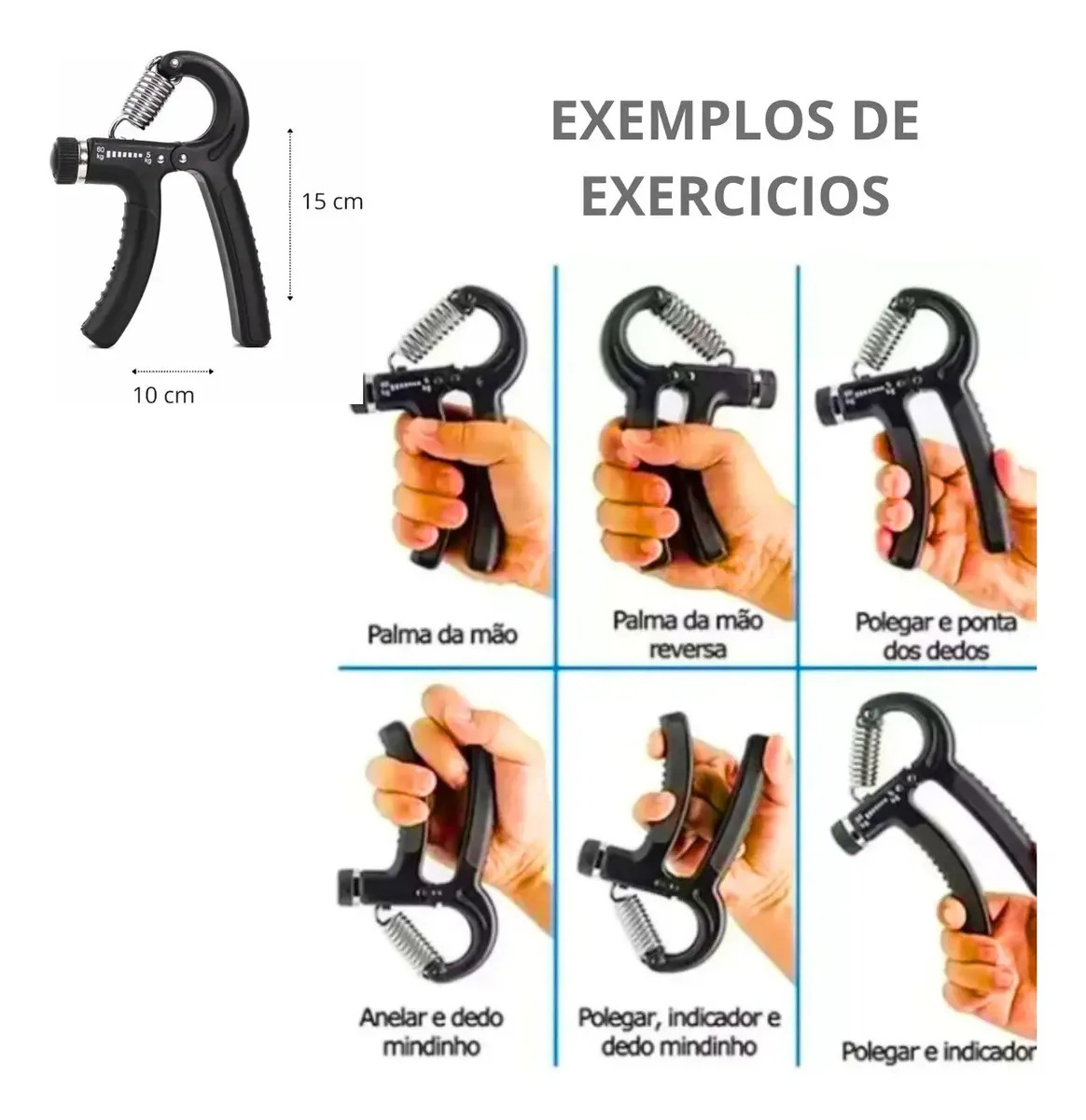 Hand Grip Exercitador para Mãos Punho Emborrachado com Contador 4