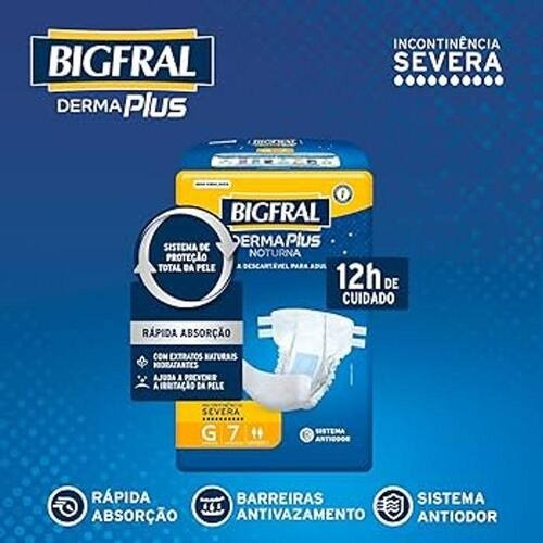 Fralda Bigfral Derma Plus Noturna G 7 Unidades 3