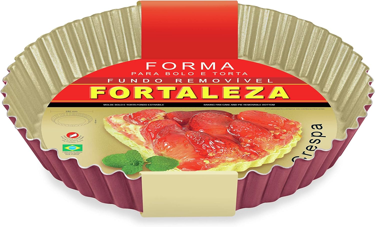 Forma para Bolo e Torta Crespa com Fundo Removível Cereja  2