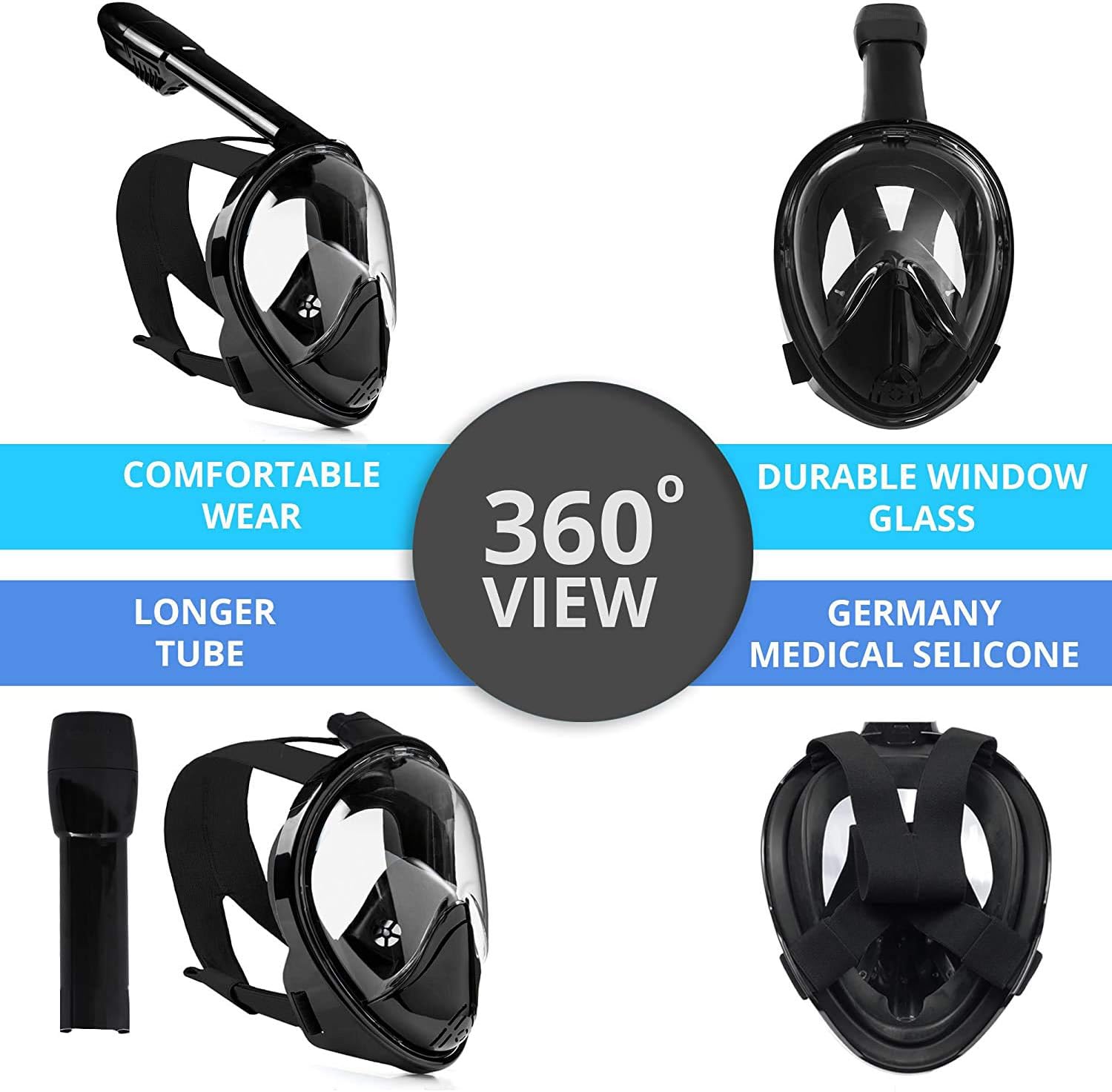 Máscara Mergulho Snorkel Full Face 4