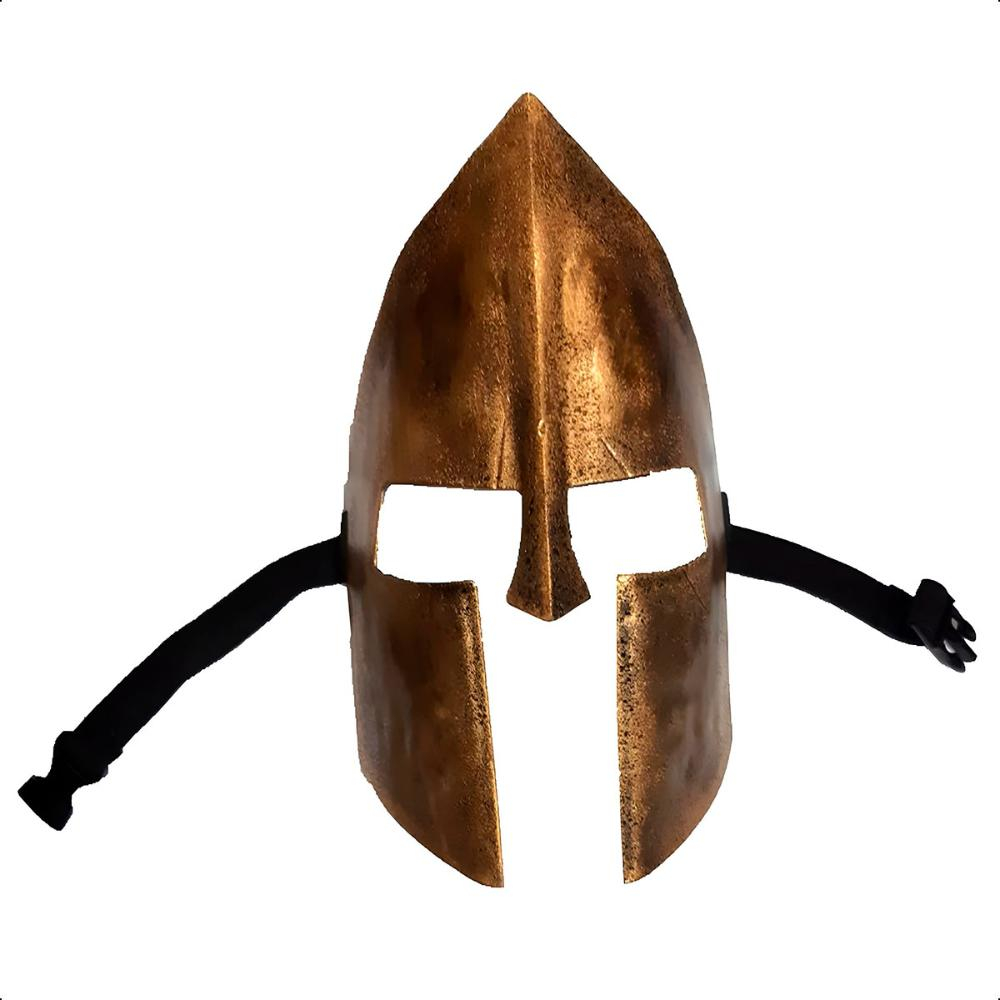 Máscara Gladiador Espartano Dourada pra Fantasia Cosplay Masculina 3