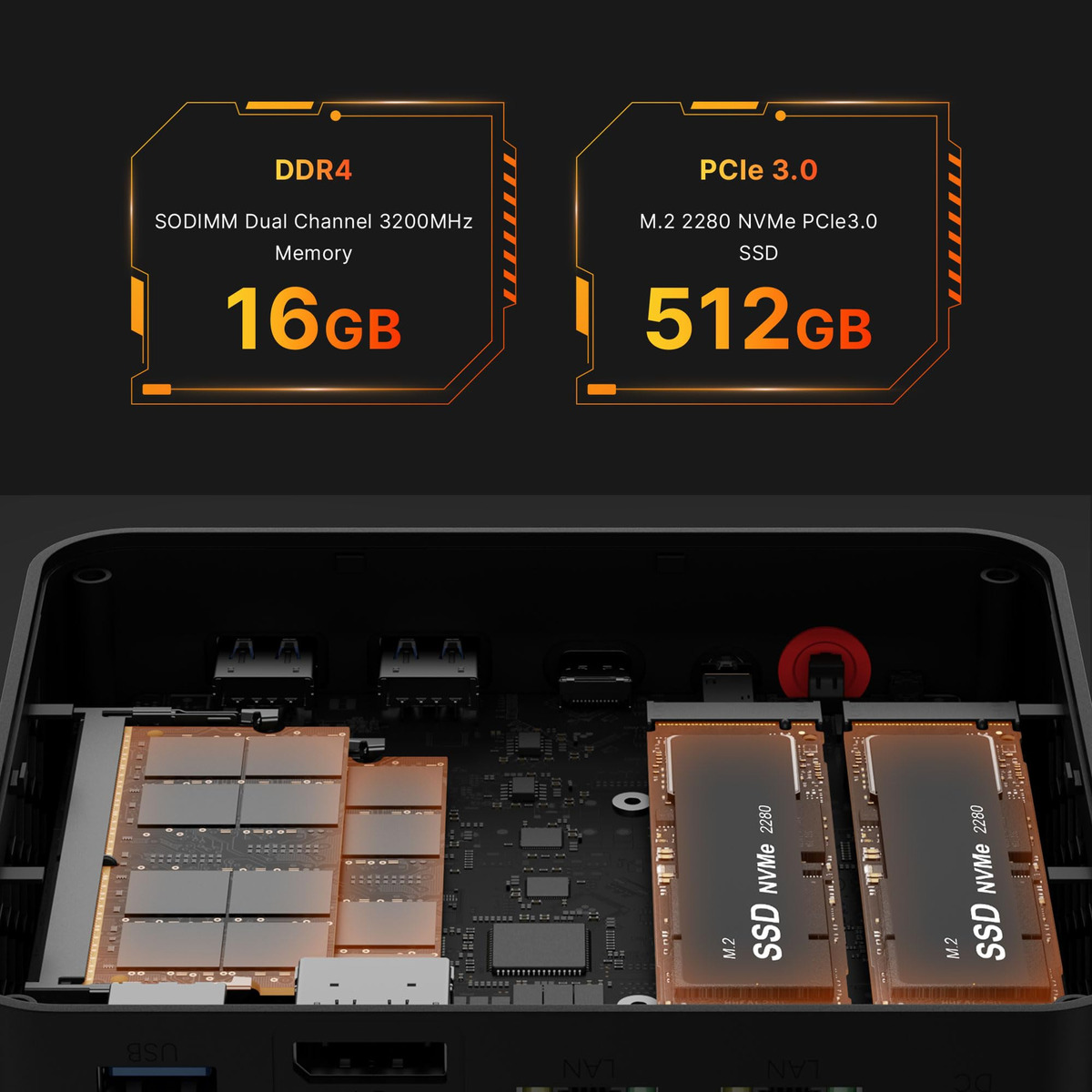 Beelink Mini PC AMD Ryzen 7 5825U 2
