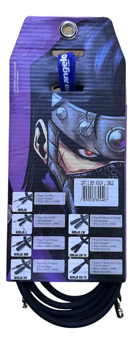 Cabo P10 / P10 Santo Angelo Ninja Guitar 3,05 m 4