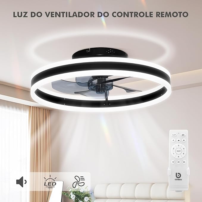 Ventilador de Teto com Luz LED Coibeu 3