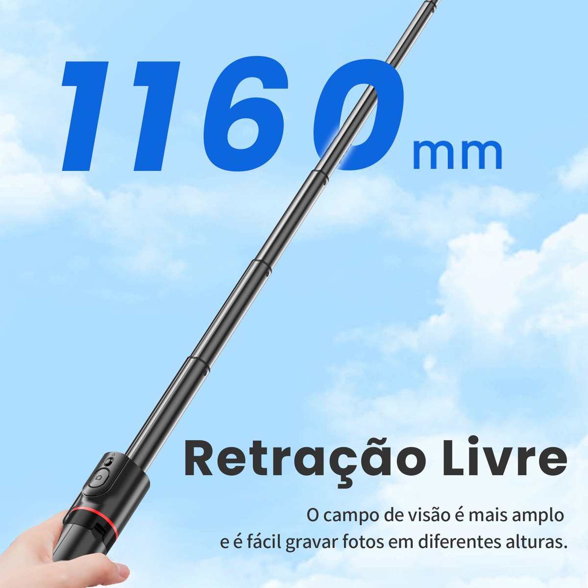 HMaston ZP13 Bastão de Selfie com Tripé Bluetooth e Rotação 360° 2