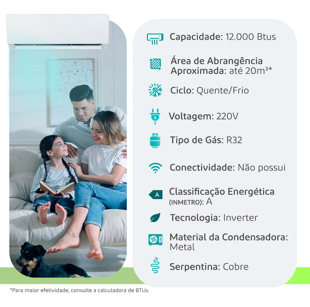 Ar-Condicionado Split High Wall Inverter Fujitsu Airstage Essencial 12.000 BTU/h Quente e Frio R-32 220 V 2