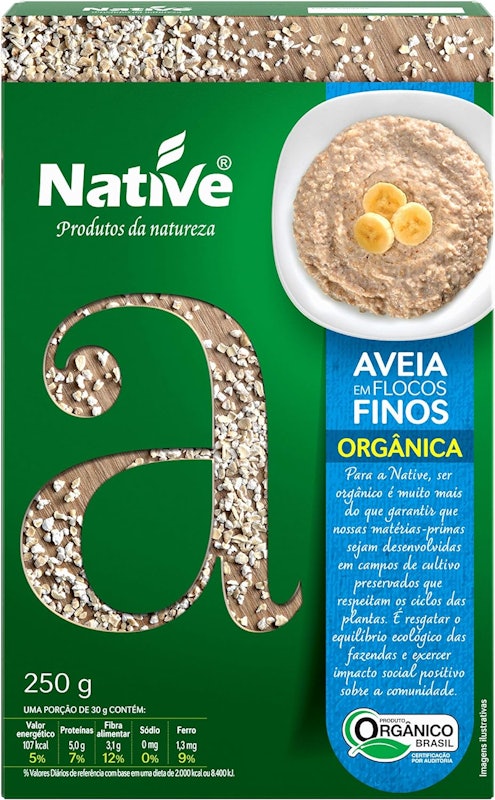 Aveia Em Flocos Finos Orgânica Native 250 g 1