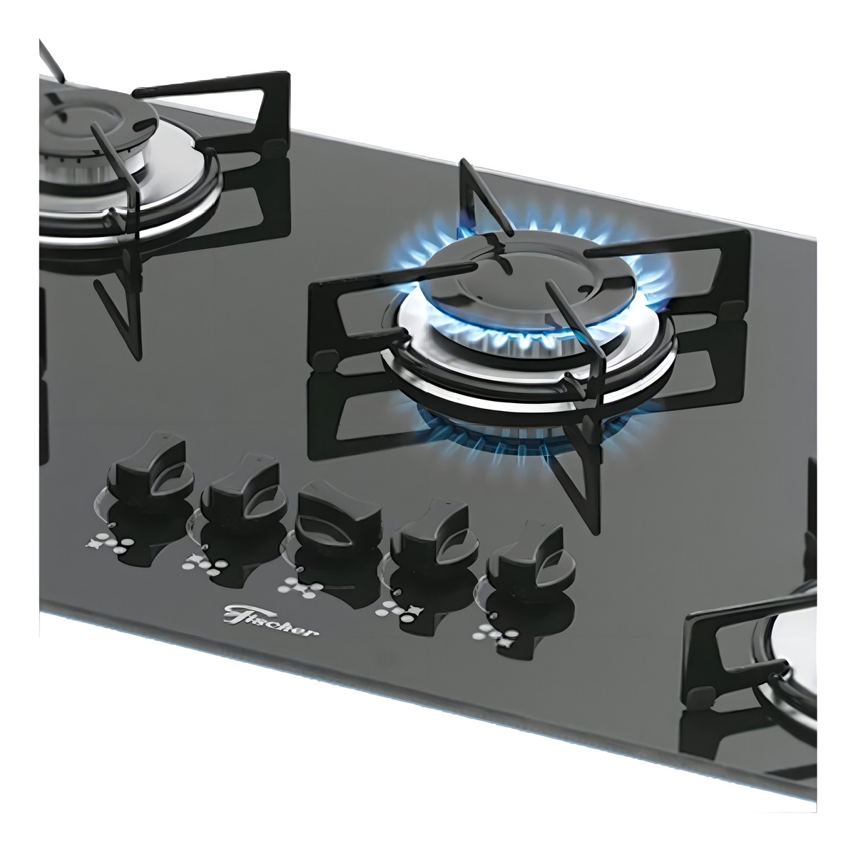 Cooktop a Gás Fischer 5 Bocas Mesa Vidro 2