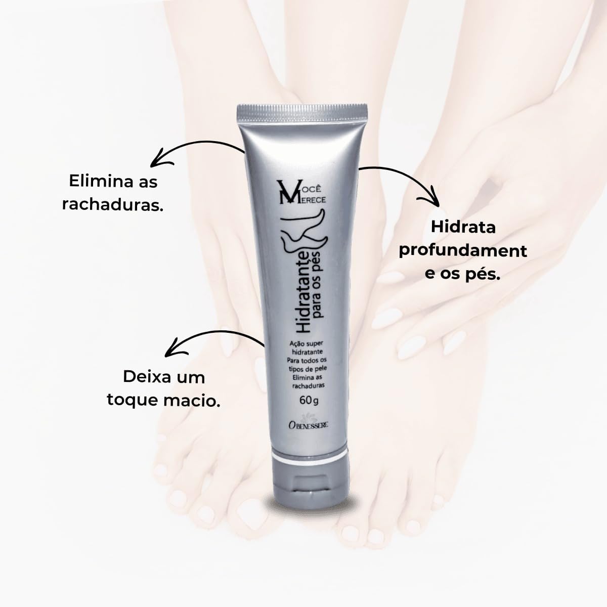Hidratante para os Pés Ureia + Ácido Salicílico O Benessere Nutrition 3