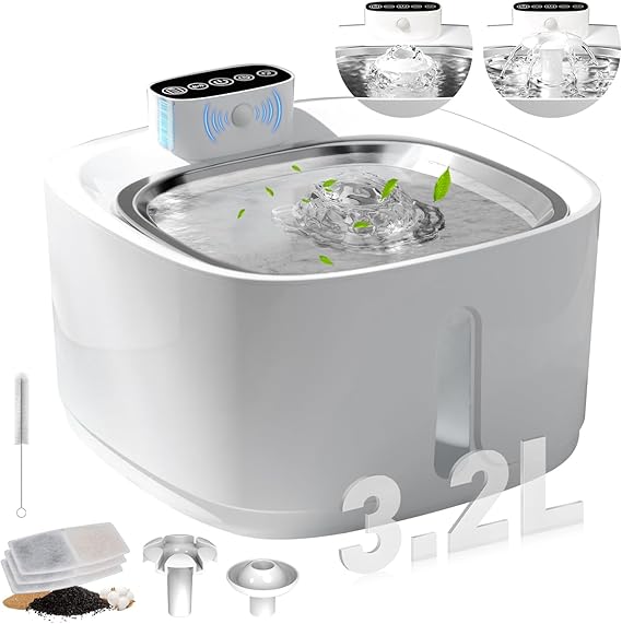Bebedouro para Gatos Sem Fio com Sensor 3,2 L  2