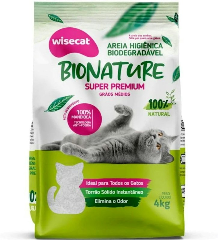Areia Higiênica Biodegradável Bionature Grãos Médios 1