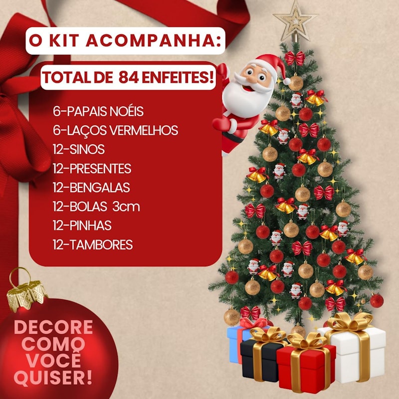 Kit 84 Enfeites de Natal Completo 2