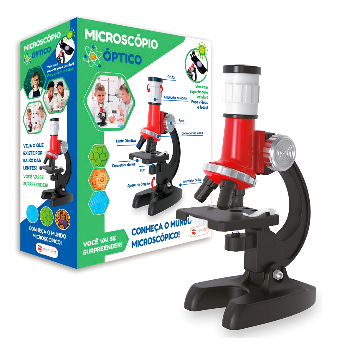 Microscópio Óptico com Suporte para Celular Shiny Toys 1