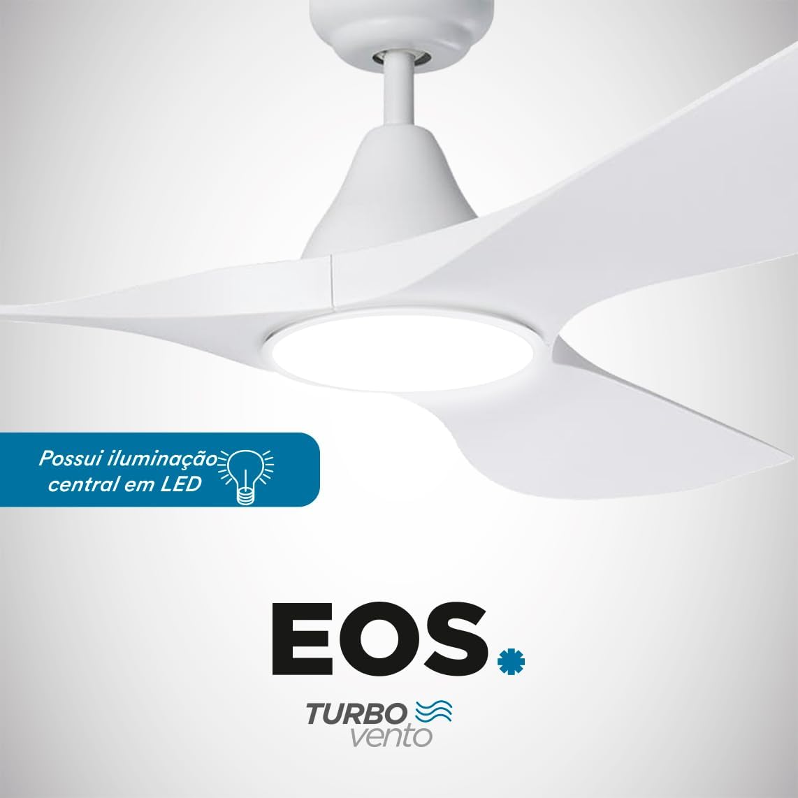Ventilador de Teto EOS Turbo Vento 3 Pás com Controle Remoto Bivolt 4