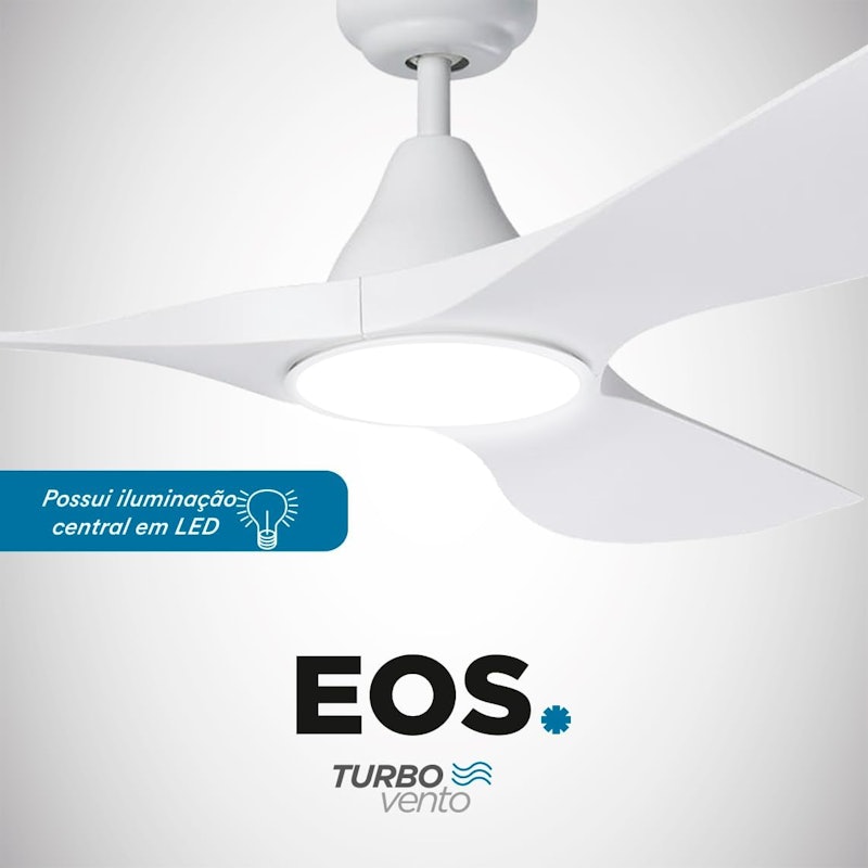 Ventilador de Teto EOS Turbo Vento 3 Pás com Controle Remoto Bivolt 4