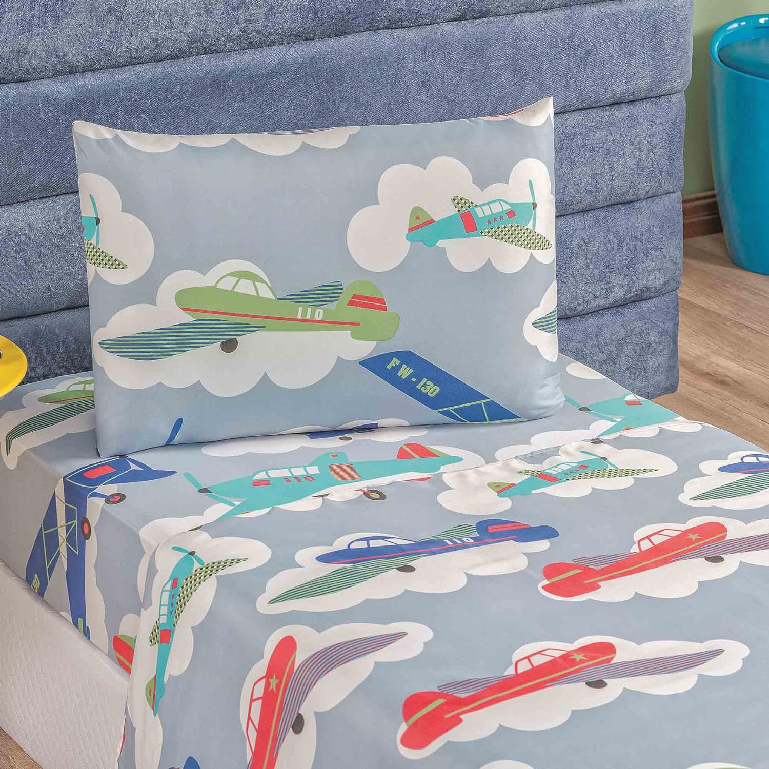 Jogo de Cama Bouti Kids Avião 3 Peças 1