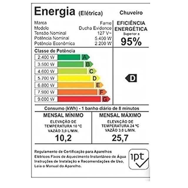 Chuveiro Evidence 4 Temperaturas 6800 W 4