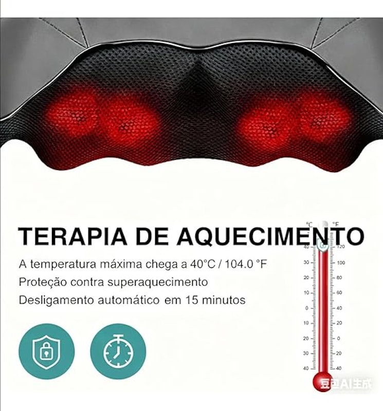 Almofada Massageadora Elétrica Nekteck para Pescoço e Costas 4