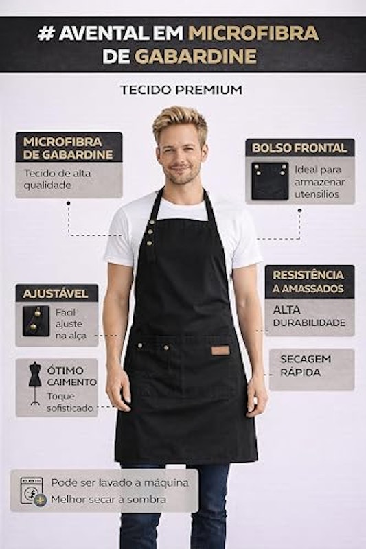 Avental Profissional em Microfibra de Gabardine Premium 2
