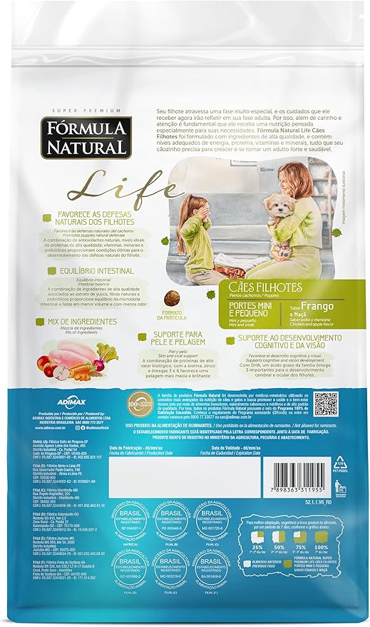 Fórmula Natural Super Premium Life Cães Filhotes Portes Mini e Pequeno Frango e Maçã (15 Kg) 4