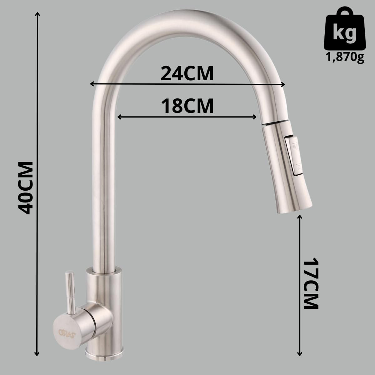 Torneira Inox 304 Gourmet Misturador Monocomando 2