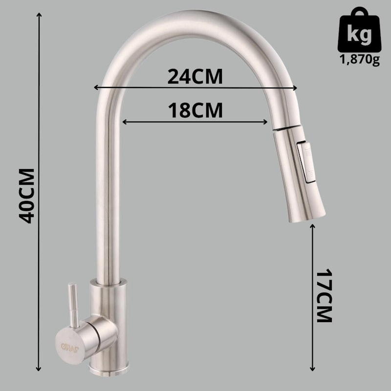 Torneira Inox 304 Gourmet Misturador Monocomando 2
