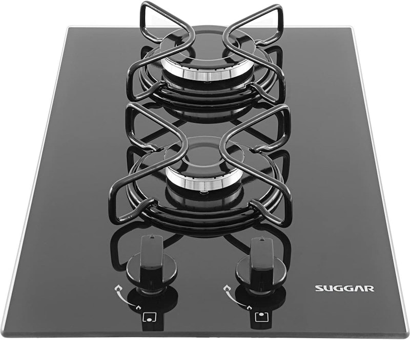 Fogão de Mesa Cooktop 2 Bocas Vidro Preto a Gás Suggar 2