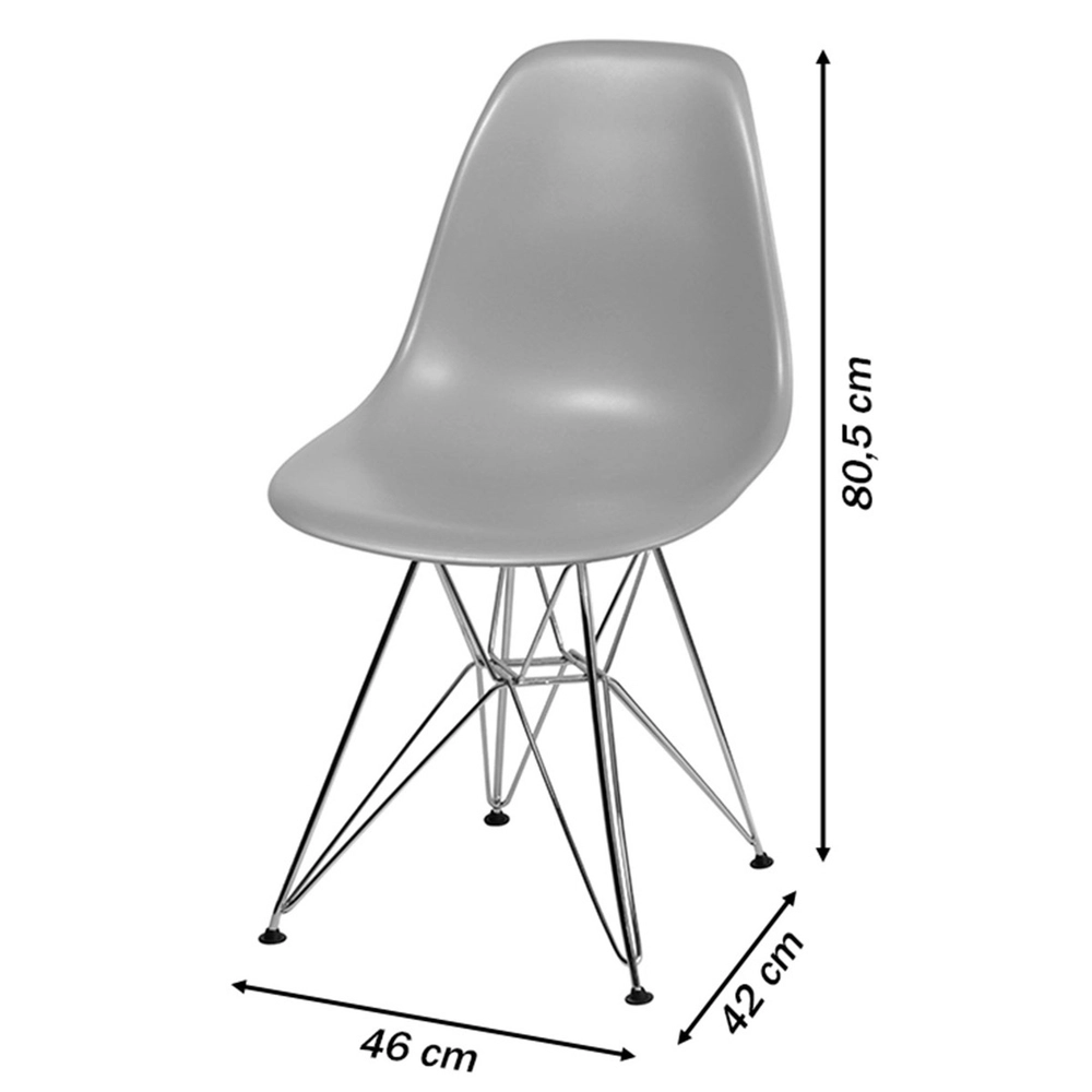 Cadeira Eames Eiffel Base Cromada 3